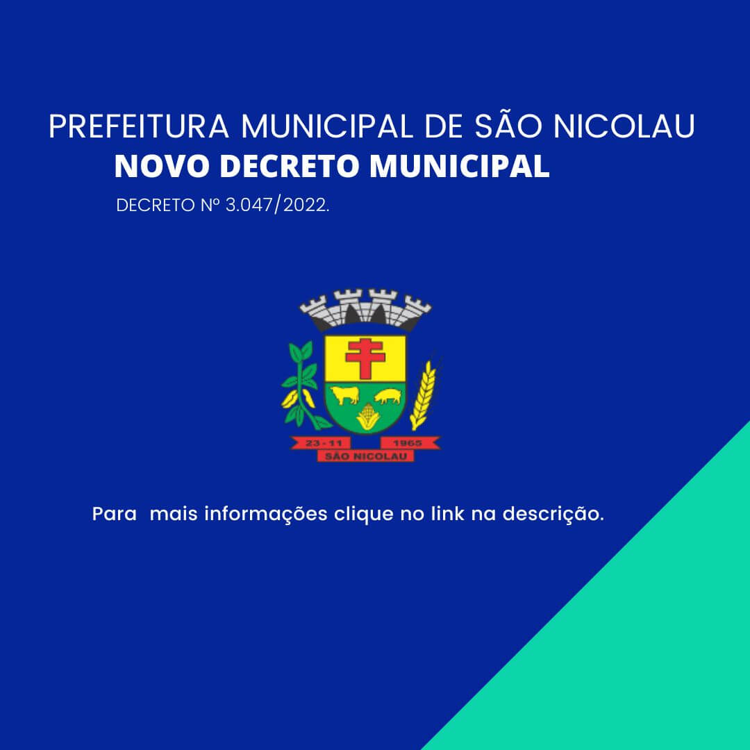 NOVO DECRETO MUNICIPAL