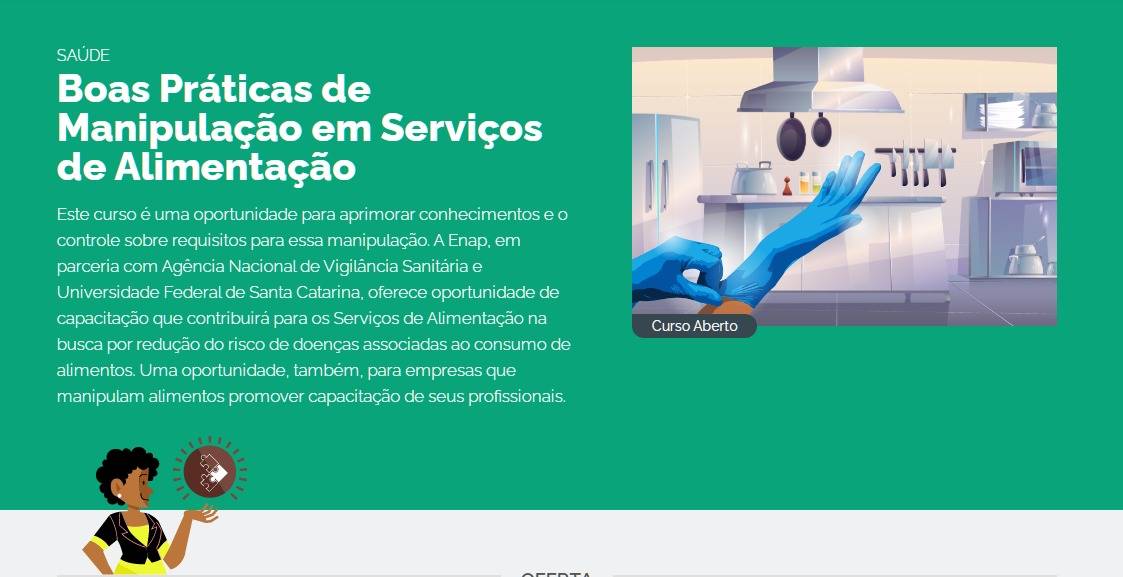 Disponibilizado curso de Boas Práticas de Manipulação em Serviços de Alimentação