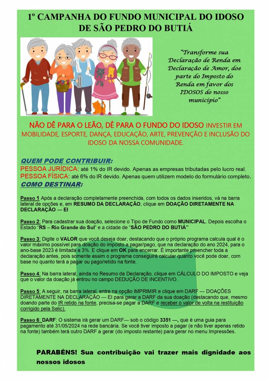 Conselho do Idoso lança 1ª Campanha de Arrecadação