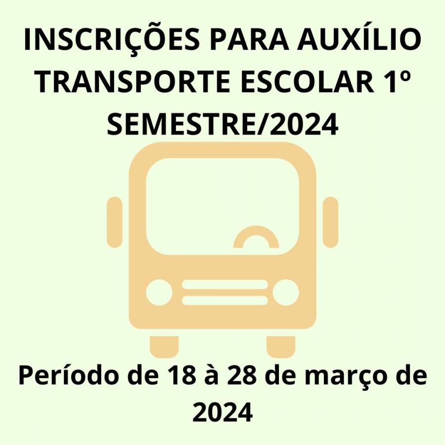 Inscrições para o auxílio Transporte estão abertas