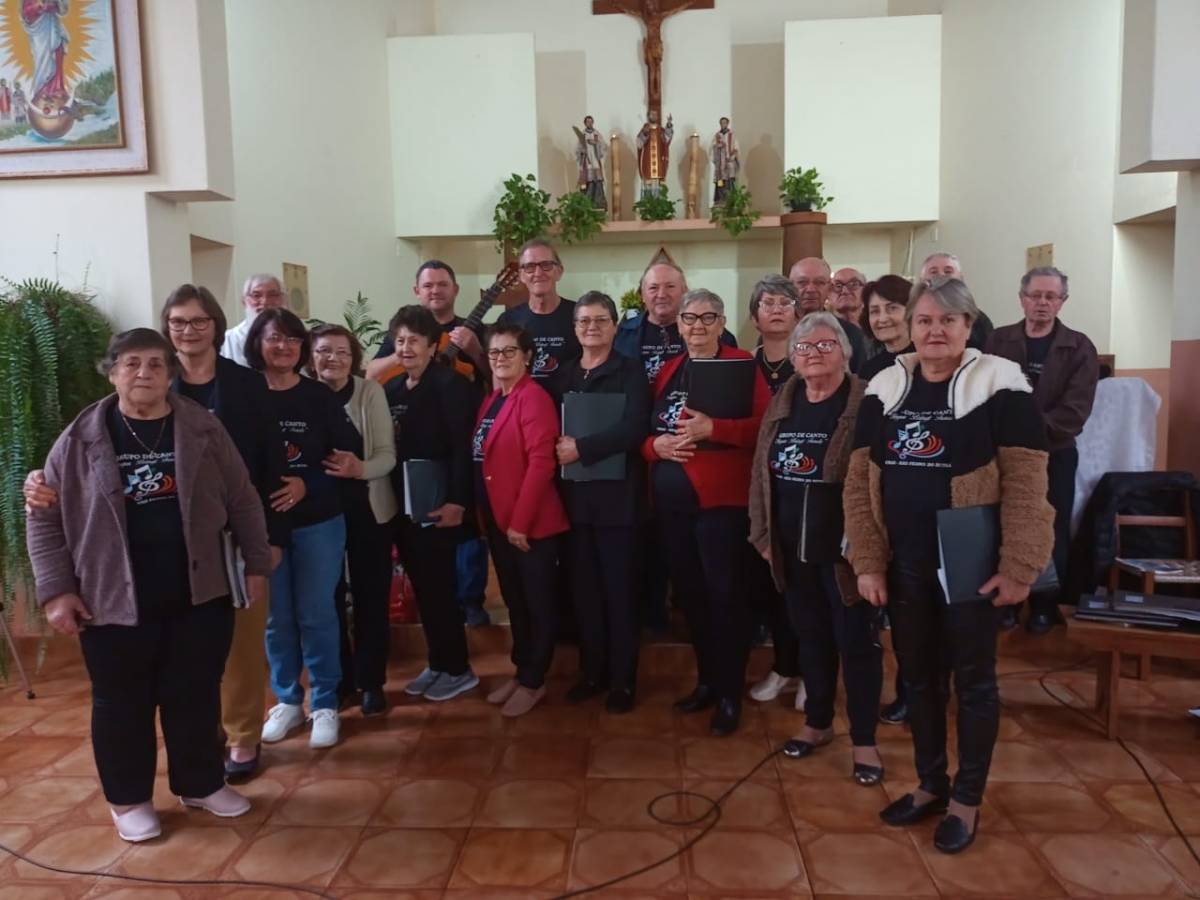 Grupo de canto do CRAS de São Pedro do Butiá participou de celebração no Santuário do Caaró