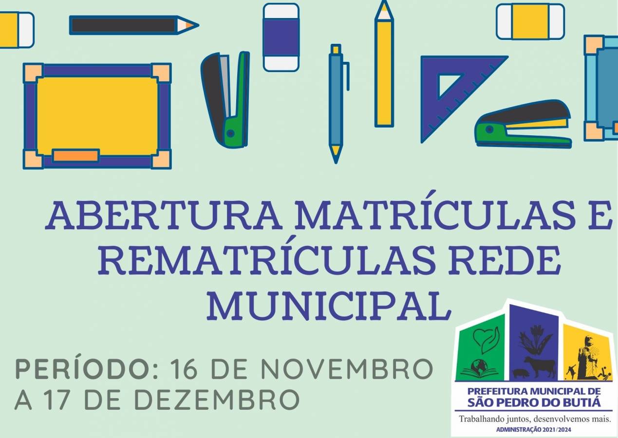 Inicia no dia 16 de novembro as matrículas e rematrículas da Rede Municipal