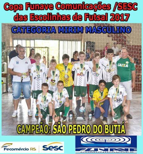 São Pedro do Butiá, campeão de Futsal