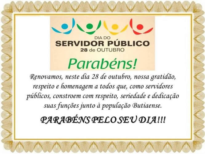 Parabéns a todos os Servidores Públicos 