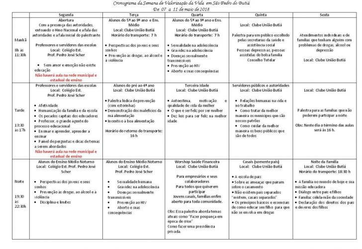 Semana de Valorização da Vida