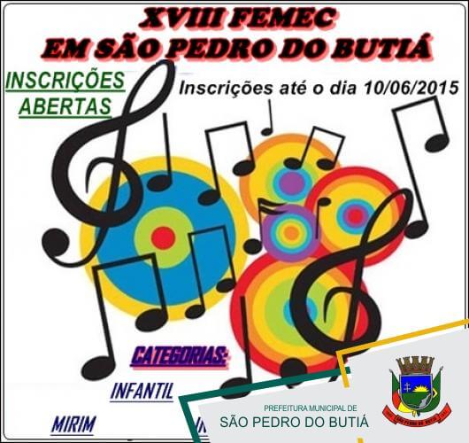 INSCRIÇÕES ABERTAS PARA O XVIII FEMEC “FESTIVAL MUNICIPAL ESTUDANTIL DA CANÇÃO”