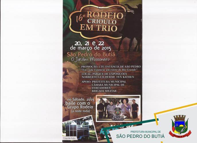16º RODEIO CRIOULO EM TRIOS EM SÃO PEDRO DO BUTIÁ