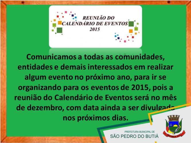 REUNIÃO CALENDÁRIO DE EVENTOS 2015